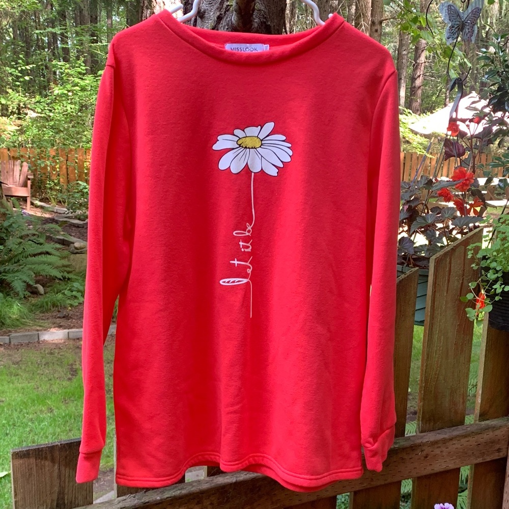 Misslook Pinkish Novel Lightweight Style Sweatshirt NWOT